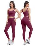 3 Piece Women's Workout Set with Leggings & Bra