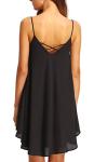 Chamllymers Black Chiffon Sleeveless Nightgown
