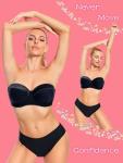 Dvpol Black Strapless Push-Up Bra 34DD/34E