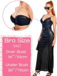 Dvpol Black Strapless Push-Up Bra 34DD/34E