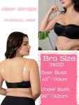 Dvpol Black Strapless Push-Up Bra 34DD/34E