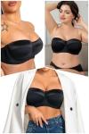 Dvpol Black Strapless Push-Up Bra 34DD/34E