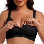 Daisy Front Snap Wireless Lace Bra, Plus Size