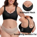 Daisy Front Snap Wireless Lace Bra, Plus Size