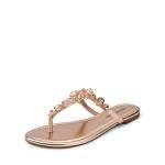 Dressy Rhinestone T-Strap Flip Flops for Women