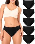 Bamboo Cool Women's Seamless High Cut Briefs 5-Pack