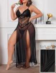 Plus Size Sexy Mesh Babydoll Nightdress for Curves