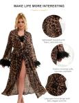 OhYeahLady Plus Size Sheer Leopard Print Robe