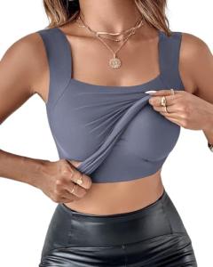 Chicme Women's Padded Sleeveless Shapewear Top - Gray