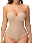 Strapless Tummy Control Shapewear Bodysuit for Women