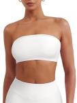 YEOREO White Strapless Padded Sports Bra