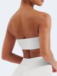 YEOREO White Strapless Padded Sports Bra