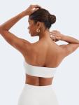 YEOREO White Strapless Padded Sports Bra