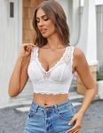 Avidlove Women’s Lace Deep V Wireless Bralette