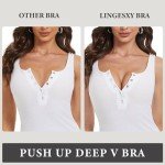 Lingesxy Women's Push Up Padded Bra Seamless T-Shirt Underwire Plunge Bra Add One Cup 36D Black