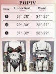 popiv Women Garter Belts and Stocking Sets Sexy Lace Mesh Lingerie Matching Bra and Panty Sets 5Pcs, Black Tie Dye, Medium