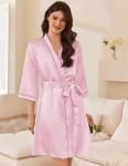 Ekouaer Women's Silk Robe and Nightgown Set