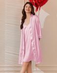 Ekouaer Women's Silk Robe and Nightgown Set