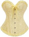 Elfin Yellow Lace Corset Top for Women