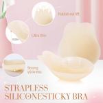 Adhesive Push-Up Backless Bra with Nipple Covers