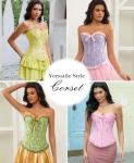 Elfin Yellow Lace Corset Top for Women