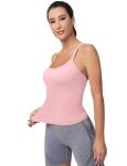Seamless Pink Workout Tank with Built-In Bra