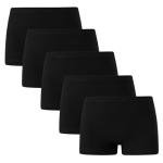 Girls' Black Boyshort Underwear 5-Pack, Size 8