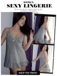 Avidlove Lace Sleepdress with Spaghetti Straps - Grey