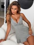 Avidlove Lace Sleepdress with Spaghetti Straps - Grey