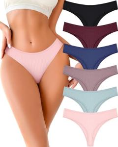 Soft Cotton Thongs for Women - 6 Pack