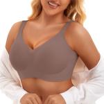Cozy Wireless Push-Up Bralette in Coffee, XL