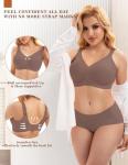 Cozy Wireless Push-Up Bralette in Coffee, XL