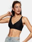 Comfortable Deep V Push Up Bralette in Black XL