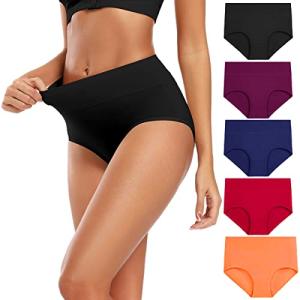 Molasus Women's Soft Cotton High Waisted Briefs
