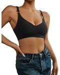 V Neck Padded Bralettes with Adjustable Straps