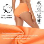 Molasus Women's Soft Cotton High Waisted Briefs