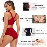 Molasus Women's Soft Cotton High Waisted Briefs