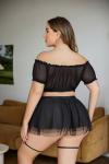 Avidlove Plus Size Mesh Lingerie Set with Garter