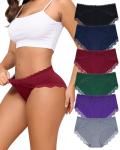 LEVAO Women's Lace Cut Out Bikini Panties 6 Pack