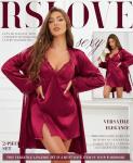 RSLOVE Satin Sleepwear Set – Lace Cami & Robe