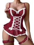Sexy Lace Babydoll Corset Lingerie Set