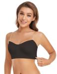 Lusait Wireless Strapless Silicone Padded Bandeau Bra