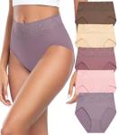 Wealurre High Waisted Cotton Bikini Panties 5 Pack