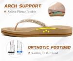 Rhinestone Flip Flops with Arch Support Sandals