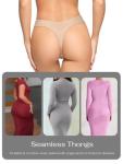 Reoria Women's Cotton Seamless Thong Panties 5-Pack