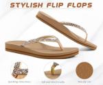 Rhinestone Flip Flops with Arch Support Sandals
