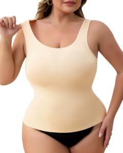 Tummy Control Seamless Cami Tank Top - Beige