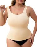 Tummy Control Seamless Cami Tank Top - Beige