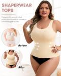 Tummy Control Seamless Cami Tank Top - Beige
