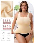 Tummy Control Seamless Cami Tank Top - Beige